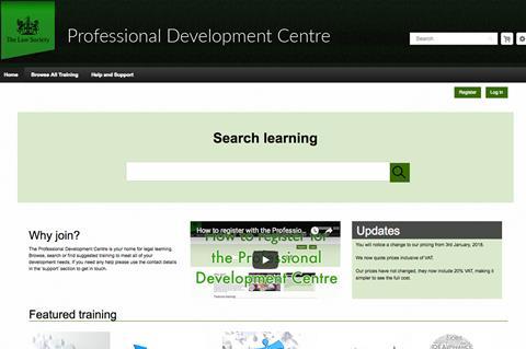 Law society website professional development