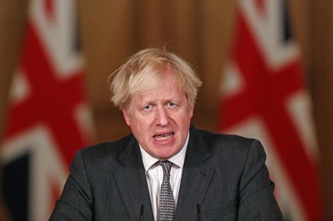 Prime minister Boris Johnson speaks at a press conference in 10 Downing Street