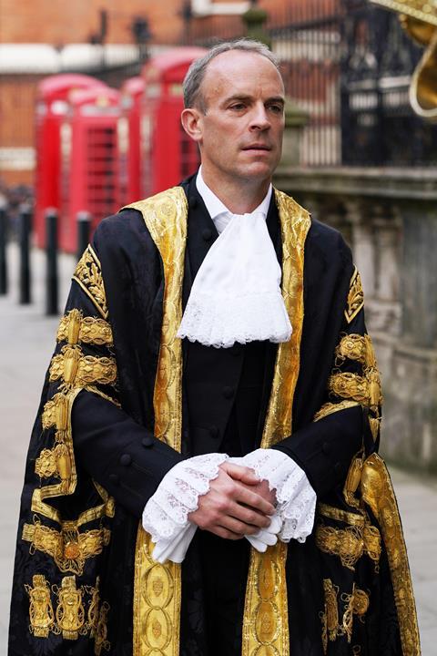 Raab arrives at the judge's entrance to the RCJ