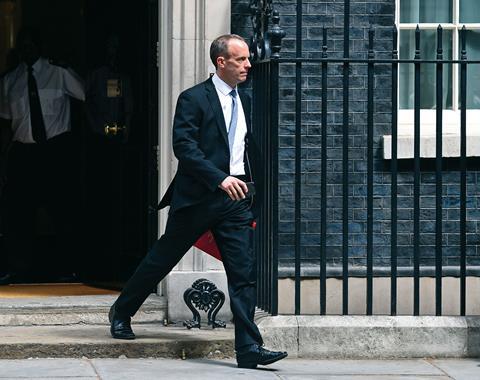 Dominic raab leaving number 10 downing street