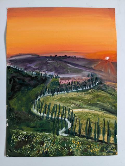 _37 Maria Memoli, Sunset on the rolling hills of Tuscany