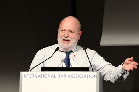 Jonathan Goldsmith addresses IBA's annual conference in Paris
