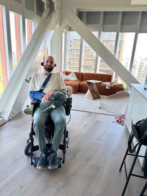 Justen Bersin-Taylor in his adapted flat