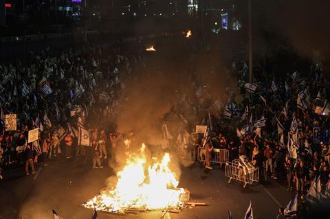 Israeli anti-government protesters