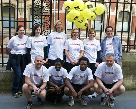 10 of the Gazette's media partner team before the 2015 London Legal Walk