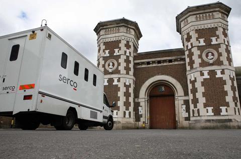 Serco van outside Wormwood Scrubs prison