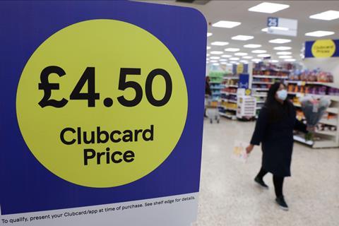 Tesco clubcard promotion sign in store