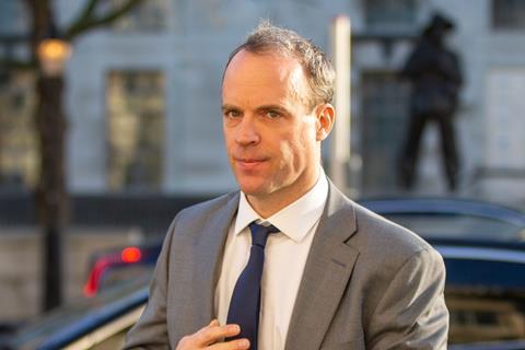 Deputy Prime Minister and Secretary of State for Justice Dominic Raab is seen outside Cabinet Office