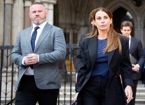 Wayne and Coleen Rooney leaving the High Court