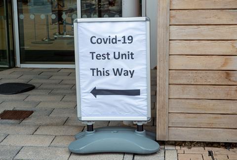 Covid testing sign