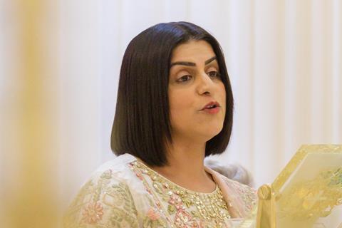 Lord chancellor Shabana Mahmood speaking at the judges dinner