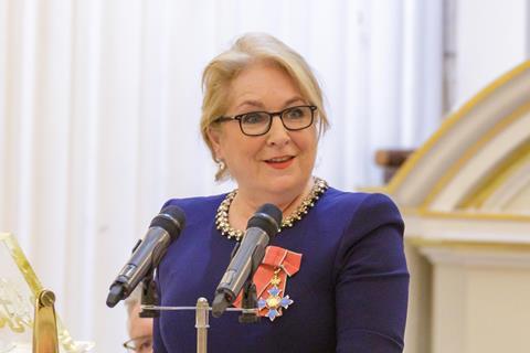 The lady chief justice gives her speech at the annual dinner for judges