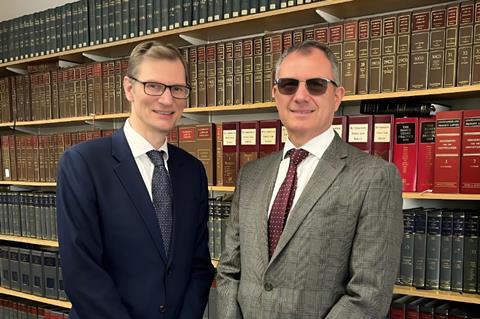 BTTJ Alex Khan (left) welcomes David Whiting to Brindley Twist Tafft & James 1