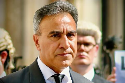 Jo Sidhu at legal aid demo