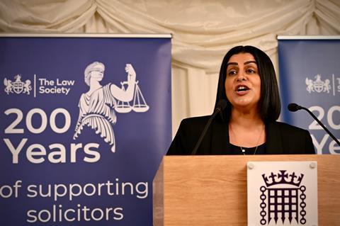 Lord chancellor Shabana Mahmood at Law Society 200th anniversary event