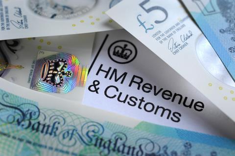 HMRC letterhead surrounded by cash