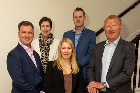 Front row (l-r): Chris Piggott, Sally Morris and Tim Lang. Back row (l-r): Beverley Smith and Darryll Thomas.