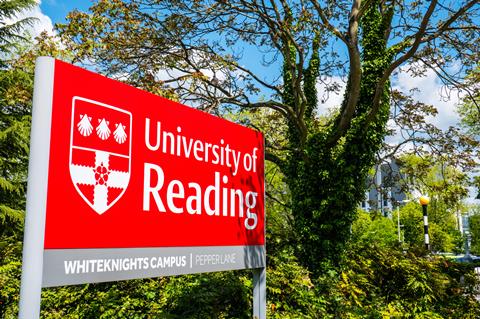 University of Reading campus sign