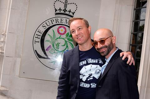 Former traders Tom Hayes (left) and Carlo Palombo , outside the UK Supreme Court in central London, after they had their convictions quashed