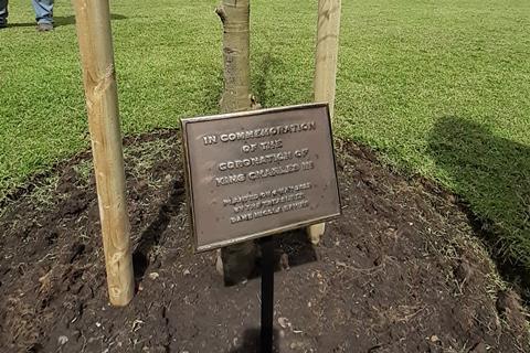 Coronation tree plaque