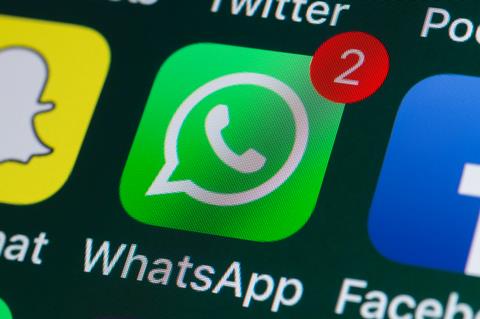 WhatsApp icon on phone