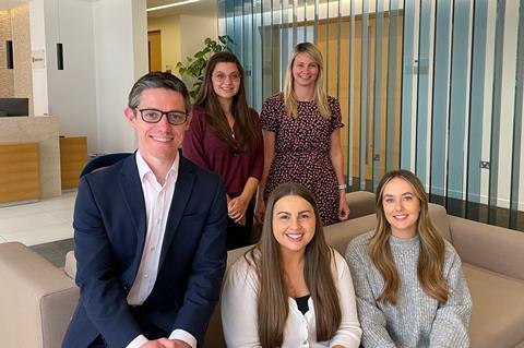 Paul,Back: Beth Rowe and Nicola Weeks. Front: Paul, Lizzie Dravnieks and Jess O’Shea White.
