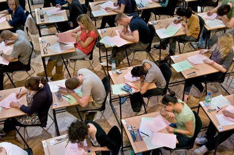 Kings College students sitting exam