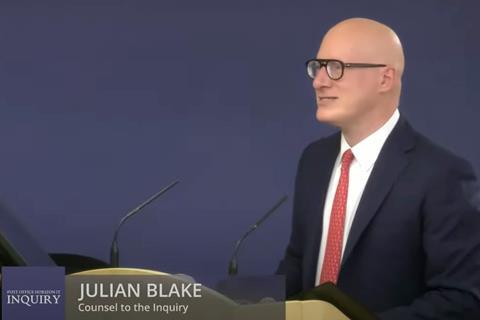 Julian Blake counsel to the Post Office Inquiry