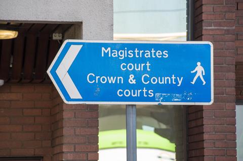 Magistrates, Crown and County Court sign