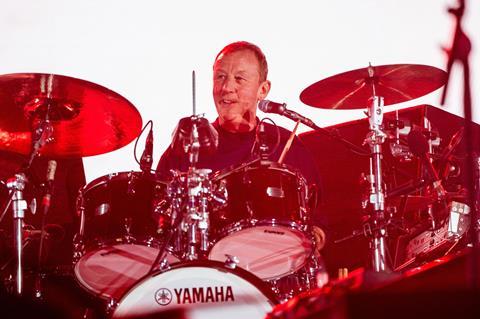 Dave Rowntree of Blur performs at Coachella Valley Music and Arts Festival, April 2024