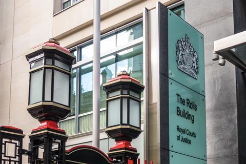 Rolls Building sign, Royal Courts of Justice