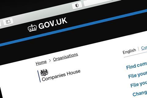 Companies House webpage